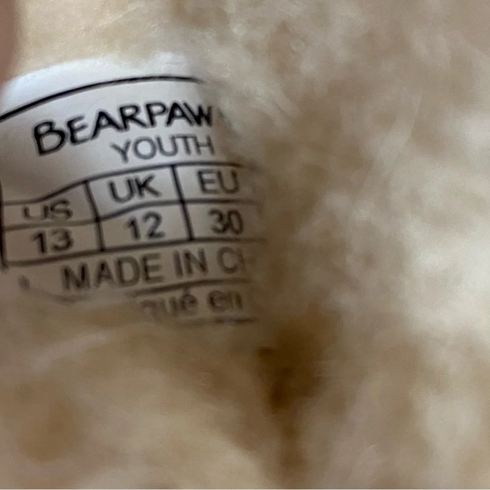 Bearpaw‎ Slipper Shoes Youth Size 13 Brown Suede Shearling Lined Clog Mules NEW